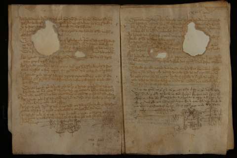  O mosteiro de San Pedro de Ansemil suscita preito cos veciños de Cabanelas, sobre o pago de quince modios de viño de renda que adebedaban 